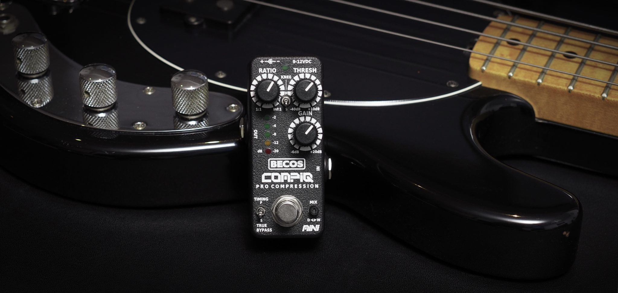 CompIQ MINI Pro Compressor Pedal for Bass & Guitar BECOS FX