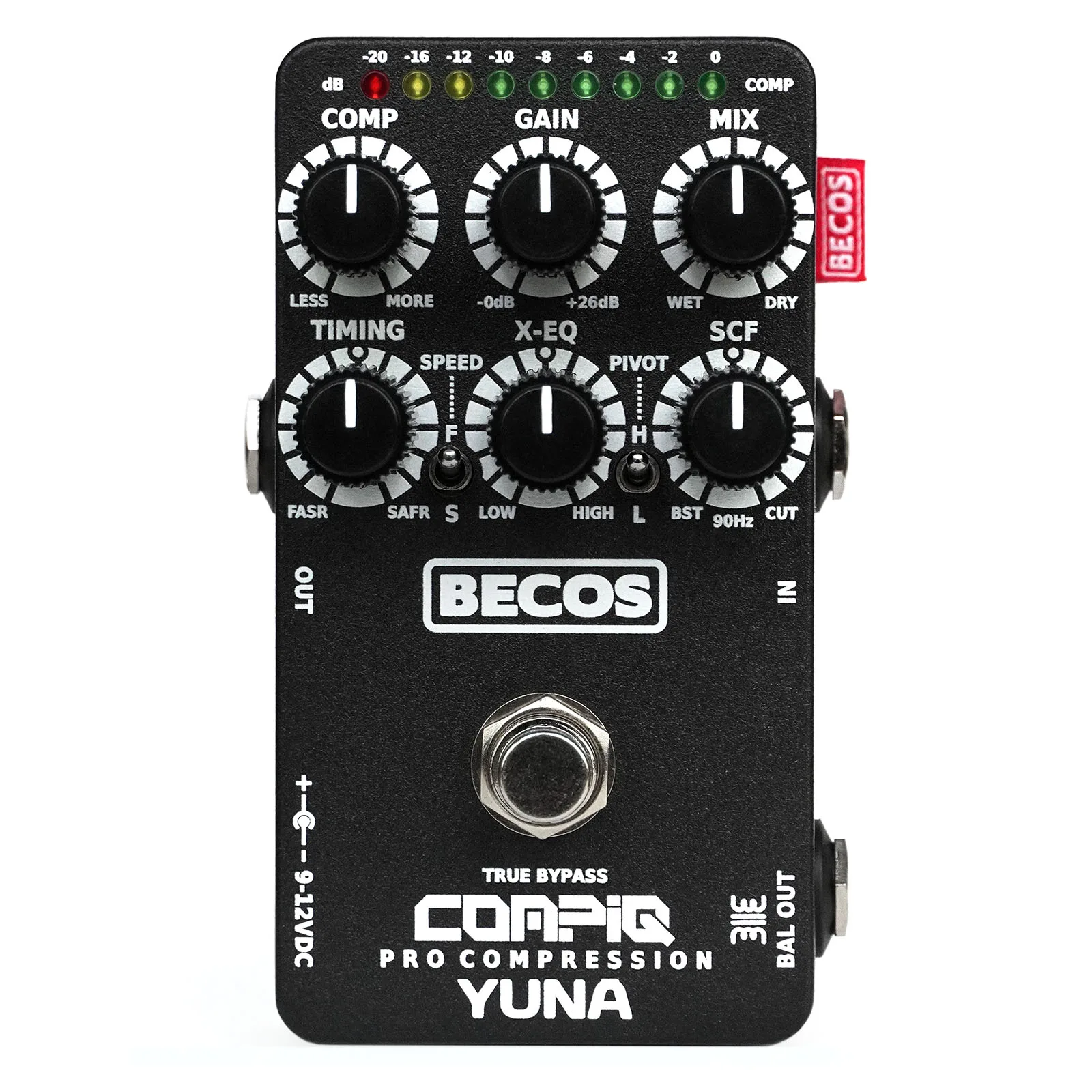 CompIQ YUNA Pro Compressor Pedal for Bass and Guitar